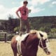 Standing on horseback